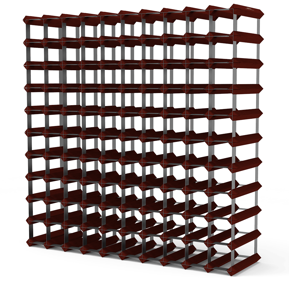 110 Bottle Wine Rack - Dark Mahogany Finish