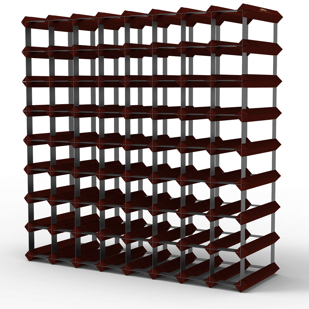 72 Bottle Wine Rack - Dark Mahogany Finish