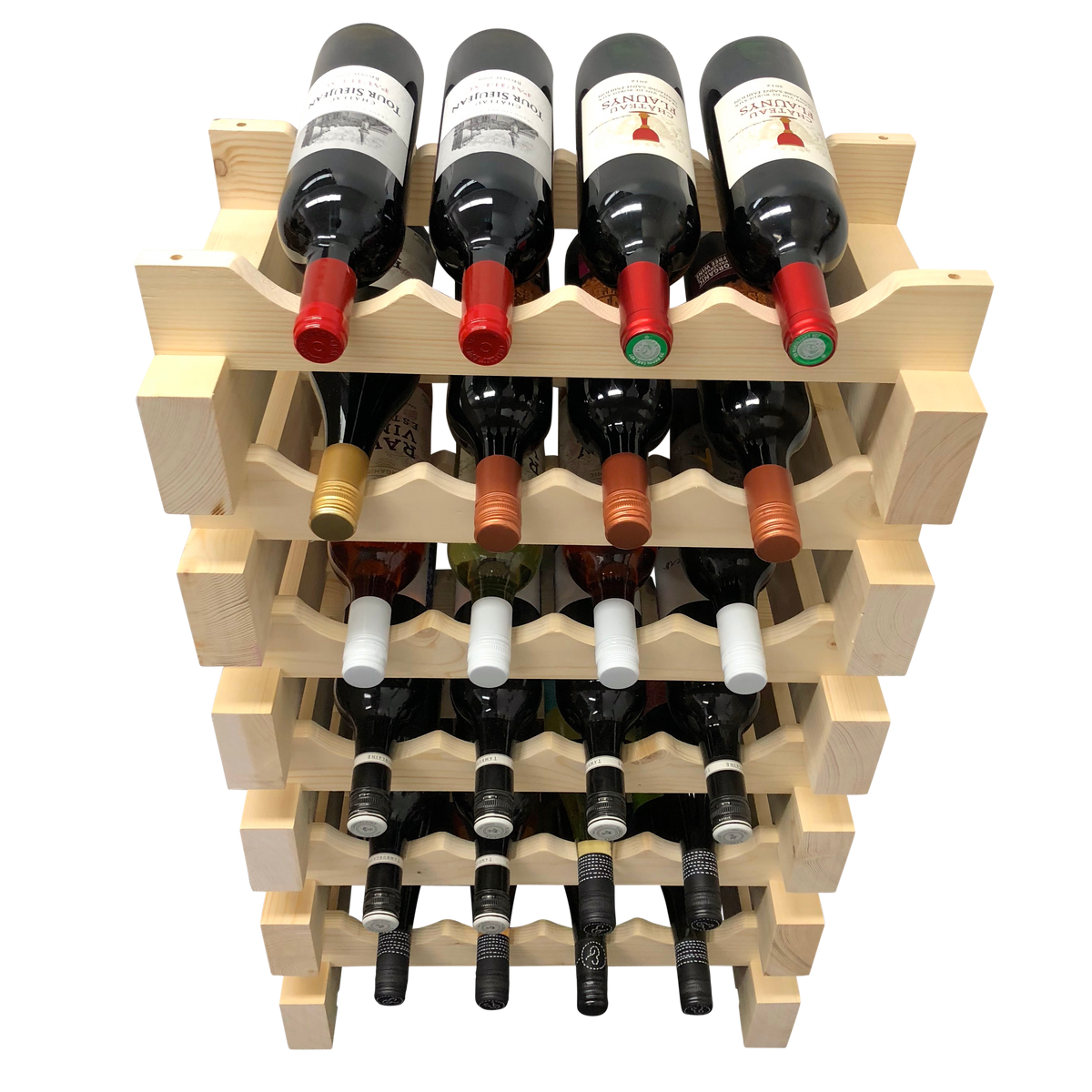 24 Bottle Modular Wine Rack Kit (4 Bottles Wide X 6 Bottles High)