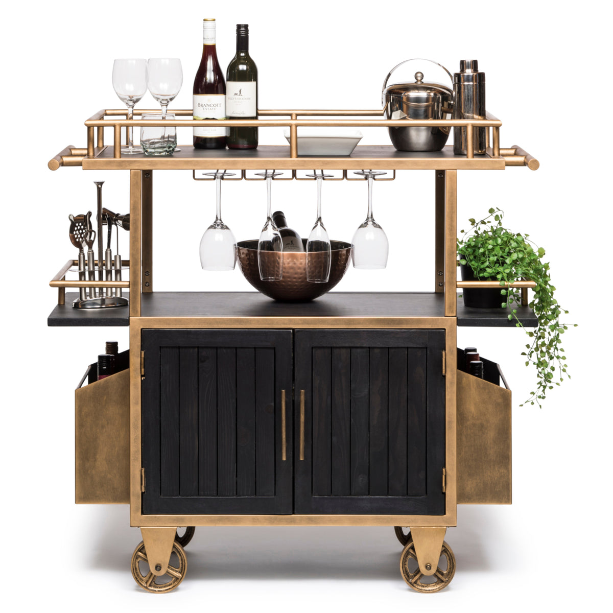 Industrial French Bar Cart - Wine Stash