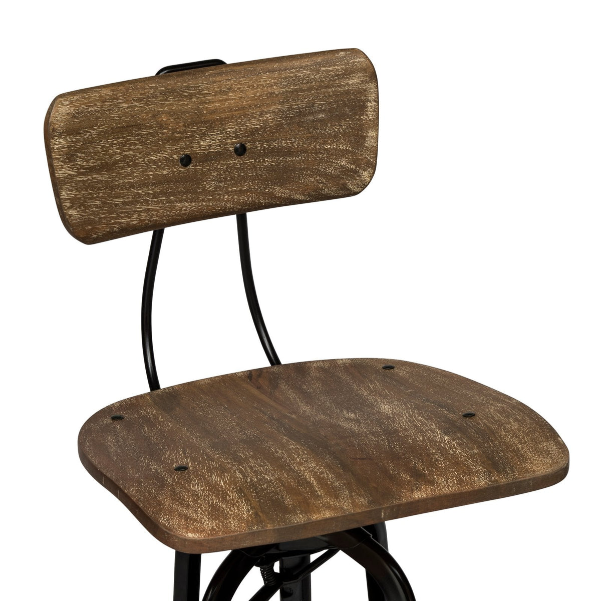 Wooden Bar Stool with Rustic Finish
