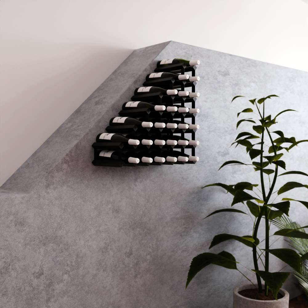 Sloped Timber Wine Rack - Wine Stash - Staircase Timber Wine Rack